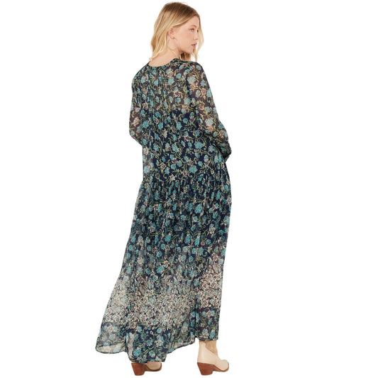 Free People LARGE Twilight Combo See It Through Maxi Dress Long Sleeve OS26-5